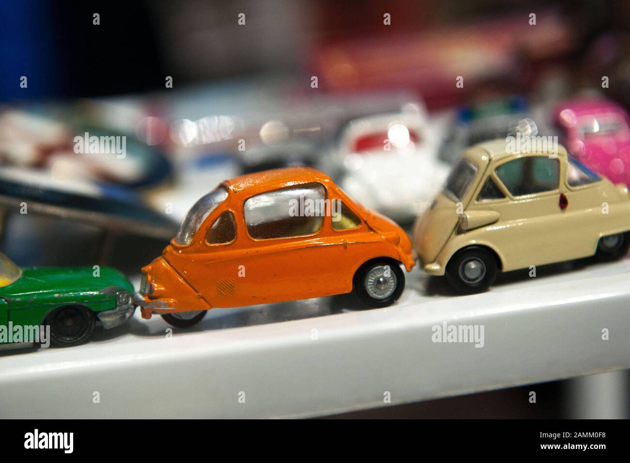 Small mini cars at the 'Automobilia' in the BMW-Welt in Munich. [automated translation] Stock Photo