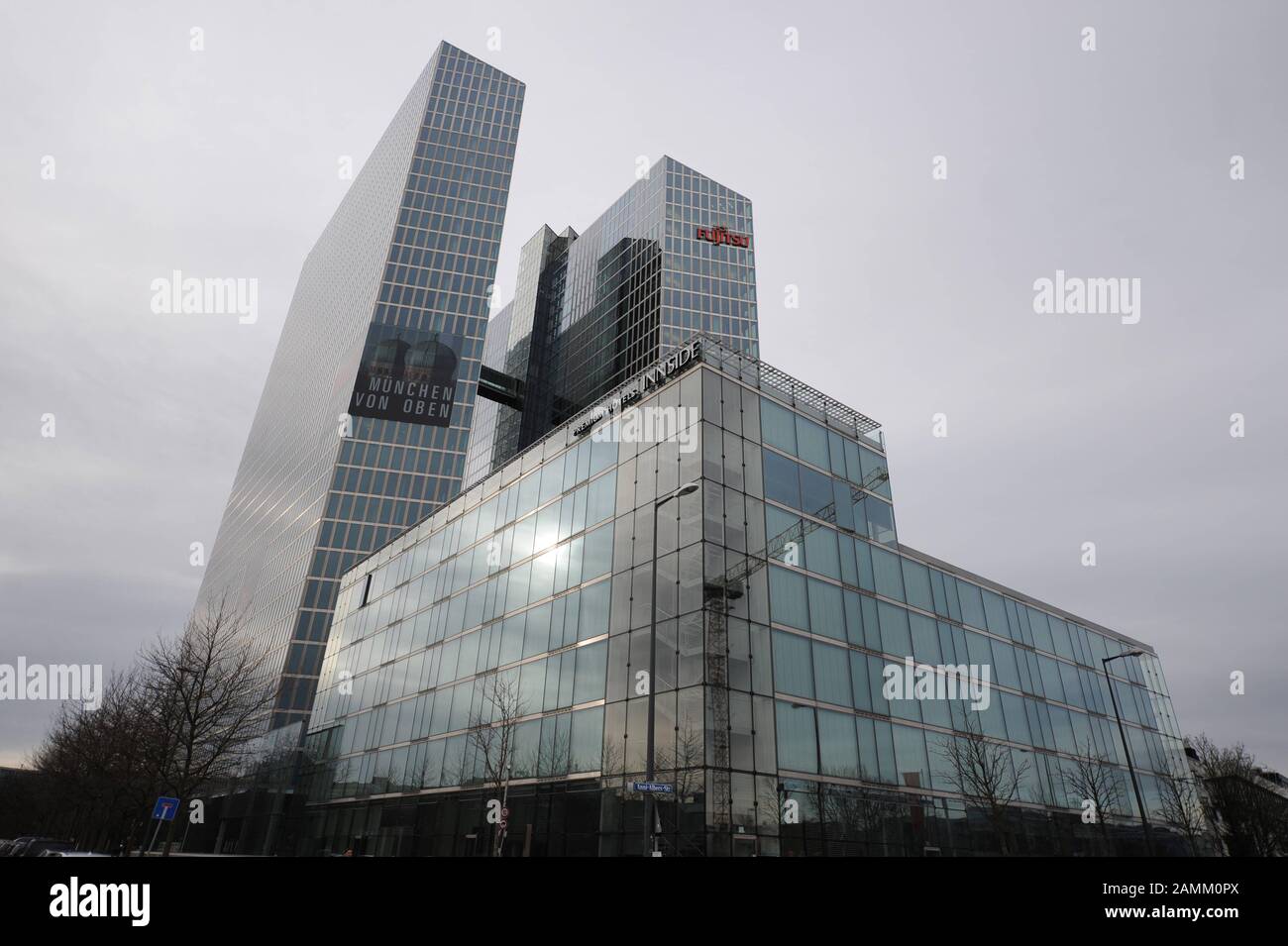 Highlight Towers' office tower in Parkstadt Schwabing. [automated translation] Stock Photo