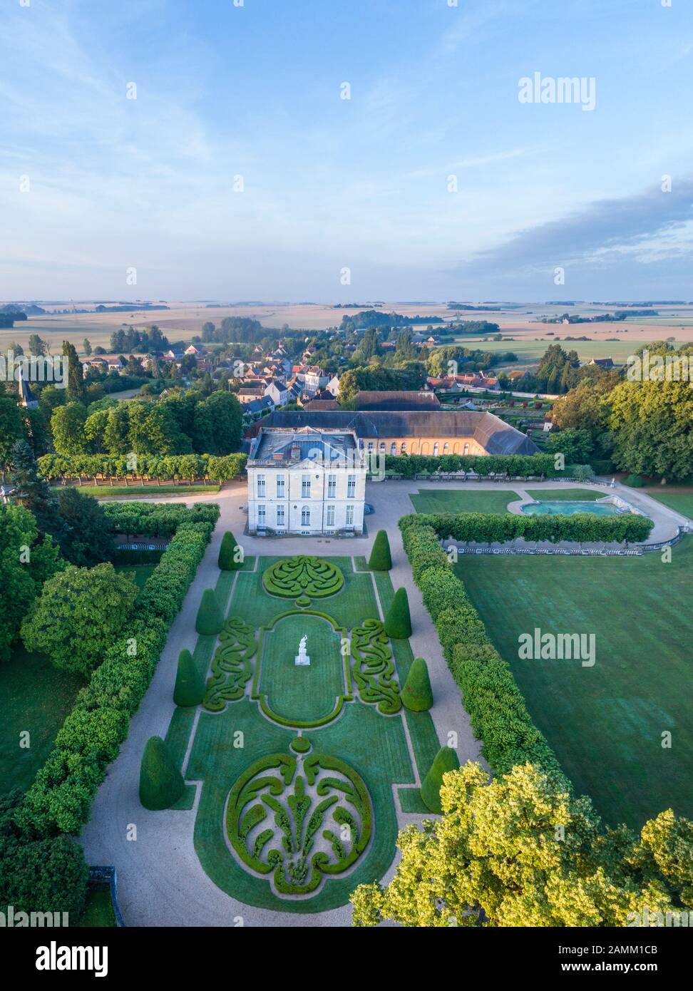 France, Indre, Berry, Bouges le Chateau, Chateau de Bouges Park and  Gardens, general view (aerial view) // France, Indre (36), Berry, Bouges-le-Châtea  Stock Photo - Alamy