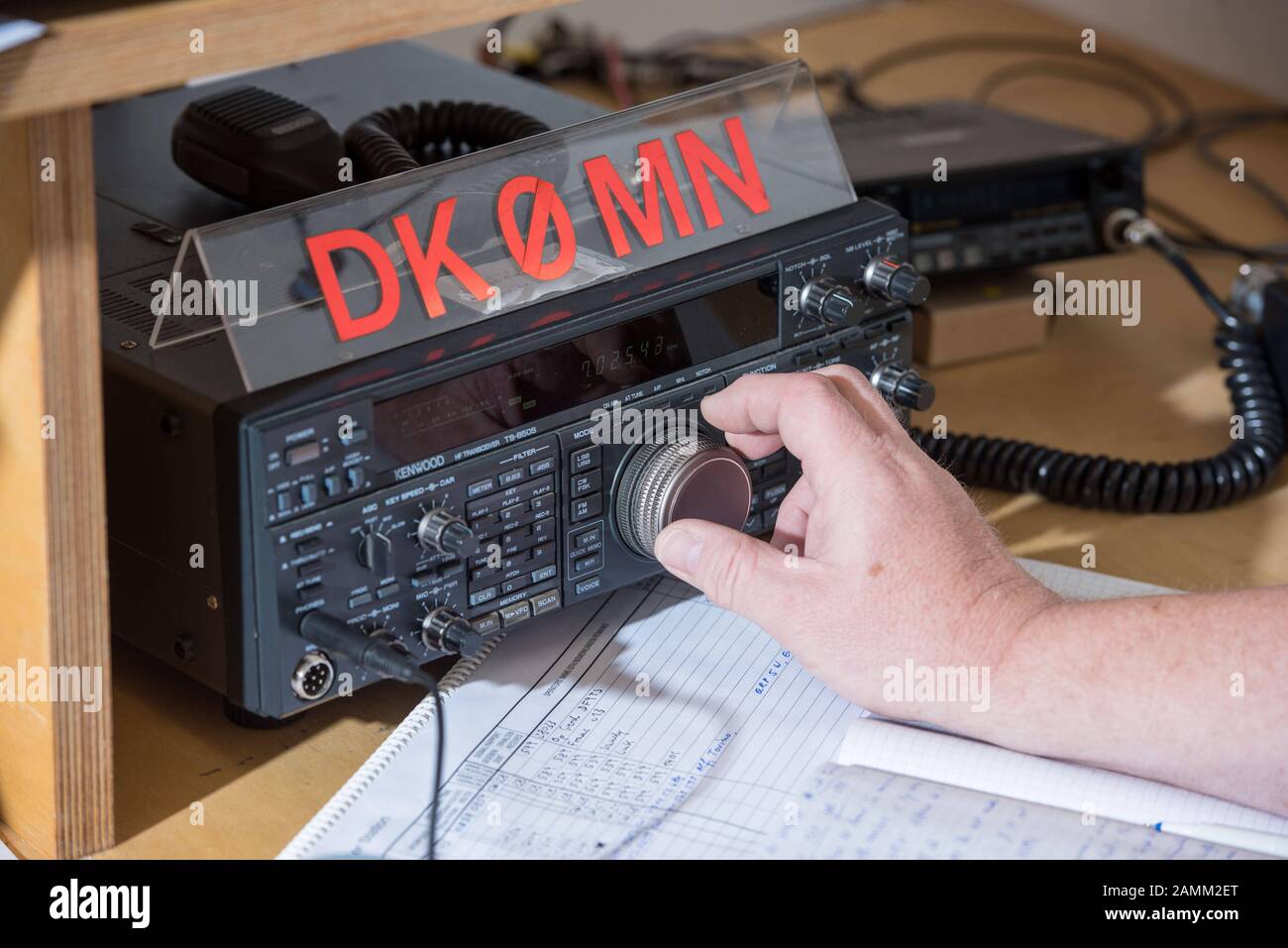Radio set of an amateur radio operator in Munich. [automated translation] Stock Photo
