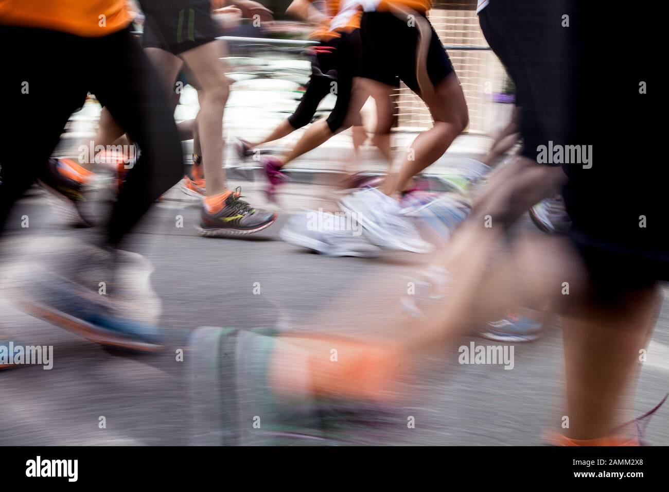Participants in the 37th Munich City Run run through the Hofgarten. [automated translation] Stock Photo