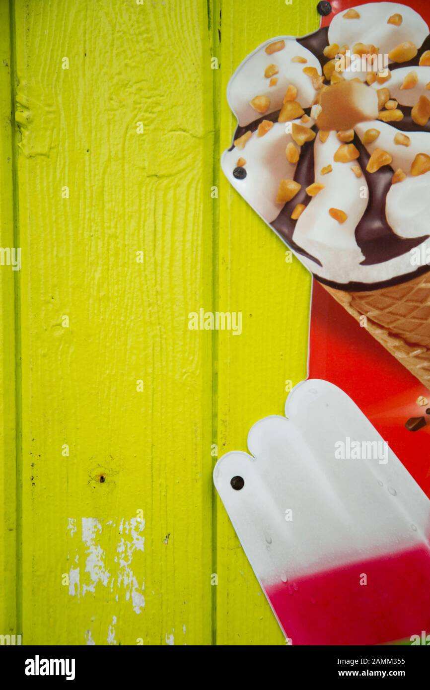 Ice advertising at the kiosk 