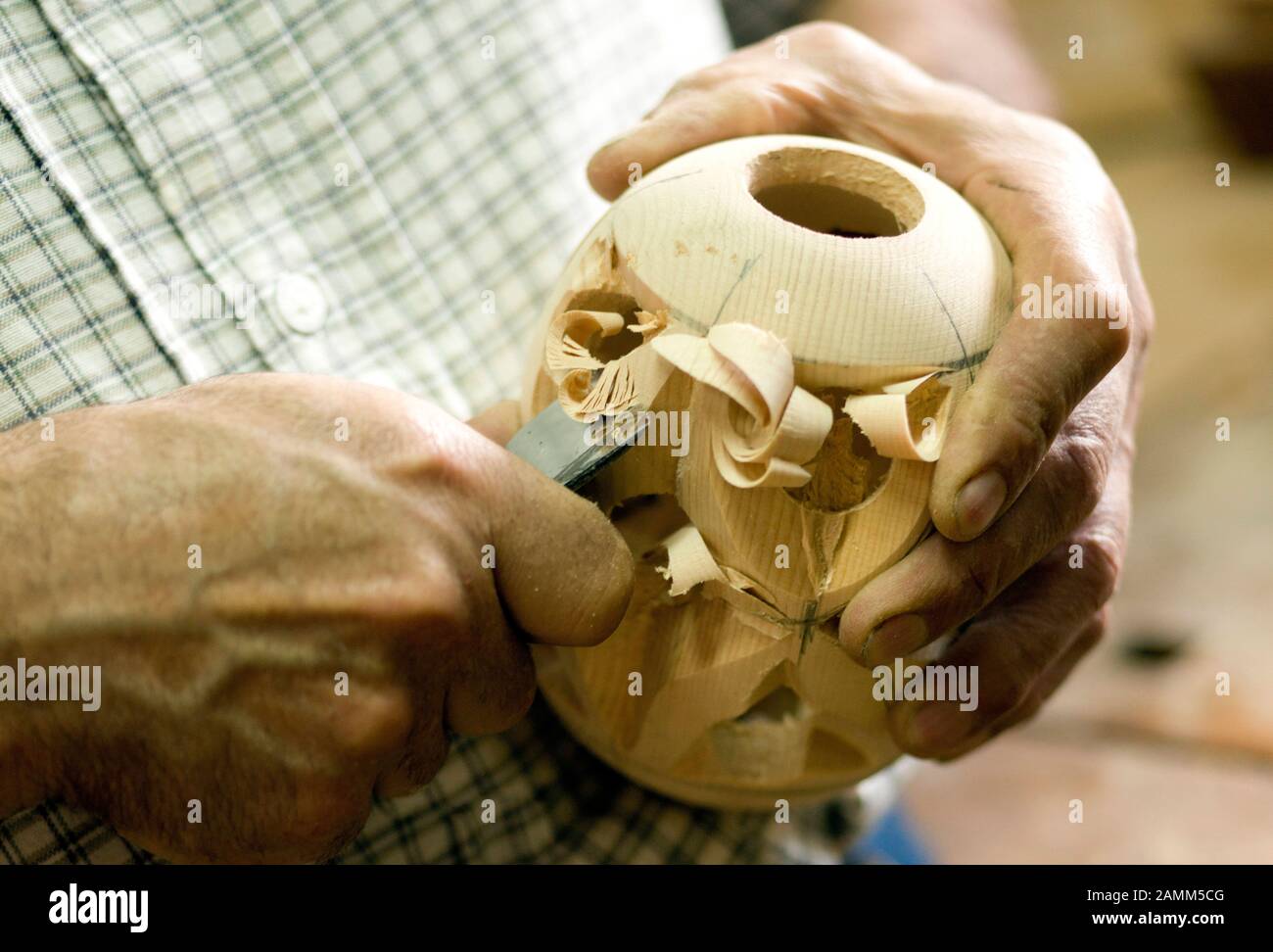 hollow wooden ball