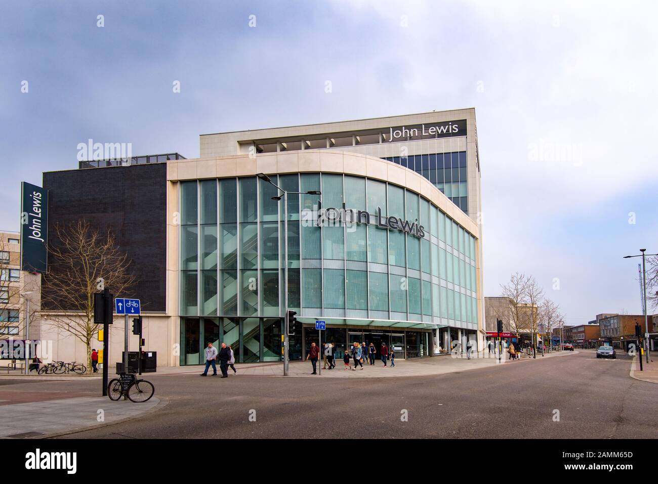EXETER, DEVON, UK - 31MAR19: The John Lewis store is one of the iconic buildings in the centre of Exeter. The department store Bobby and Co operated f Stock Photo