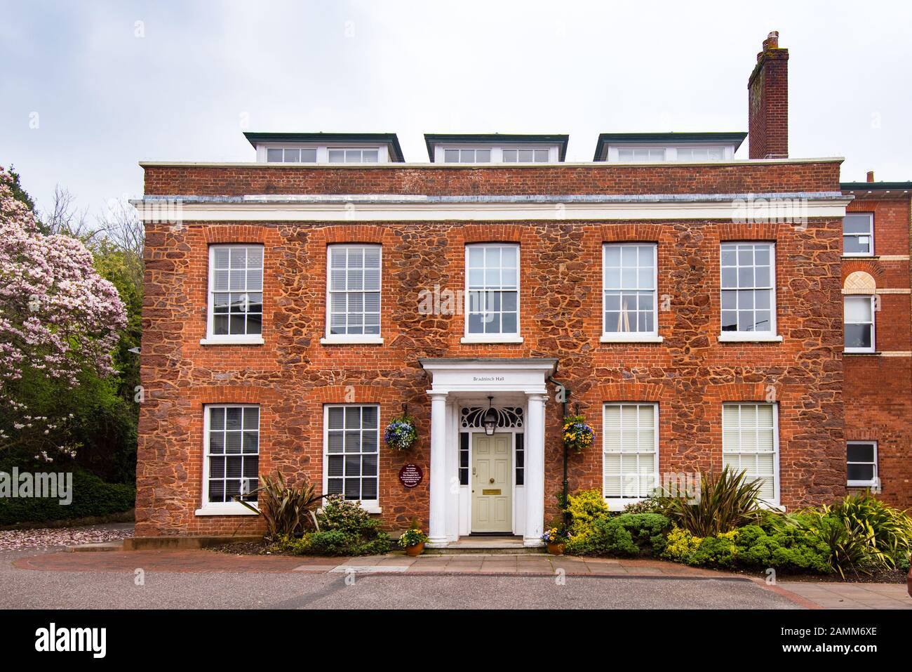 EXETER, DEVON, UK - 31MAR19: Bradnich Hall is in Castle Street Exeter, near the entrance to Rougemont Castle. Stock Photo