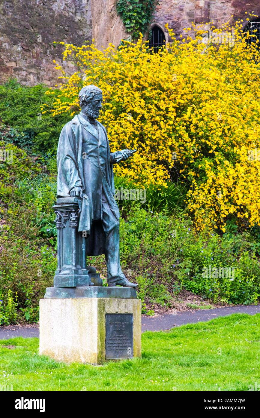 EXETER, DEVON, UK - 31MAR19: Statue of Lord Devon, William Reginald Courtenay, in Northernhay Gardens. Stock Photo