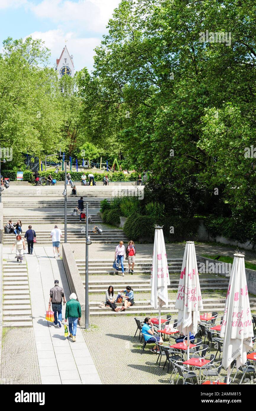 Overview of the 'Münchner Freiheit' square in Schwabing. [automated translation] Stock Photo