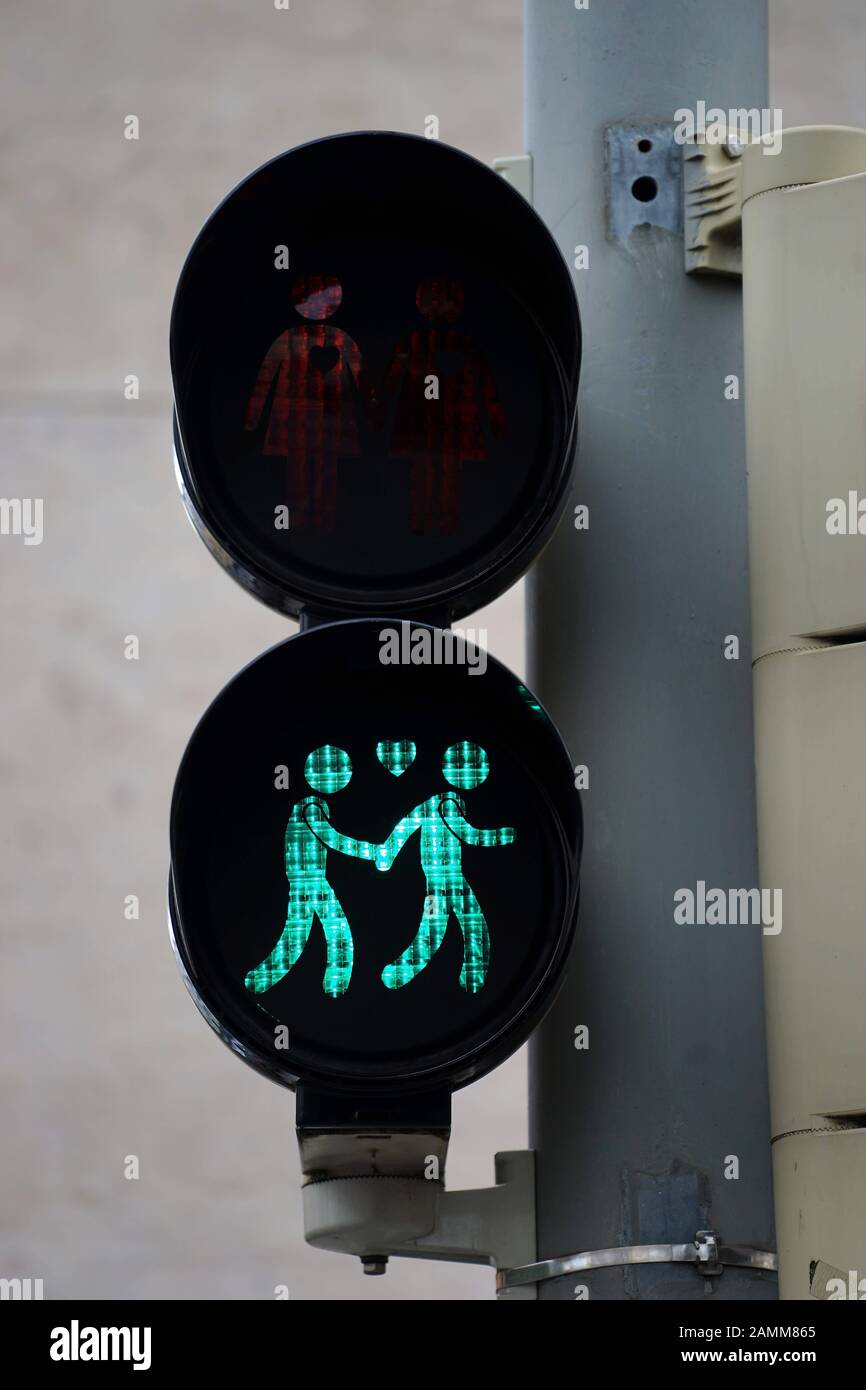 Gay Traffic Light Men At A Pedestrian Traffic Light In The Sign Of gay-traffic-light-men-at-a-pedestrian-traffic-light-in-the-sign-of