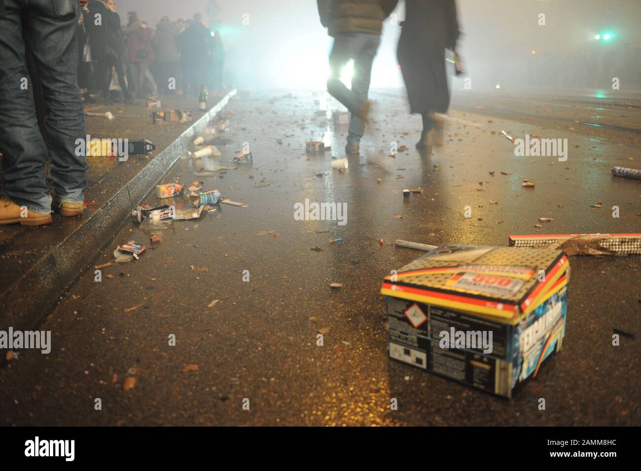 New Year's Eve celebrations and New Year's Eve garbage on the
