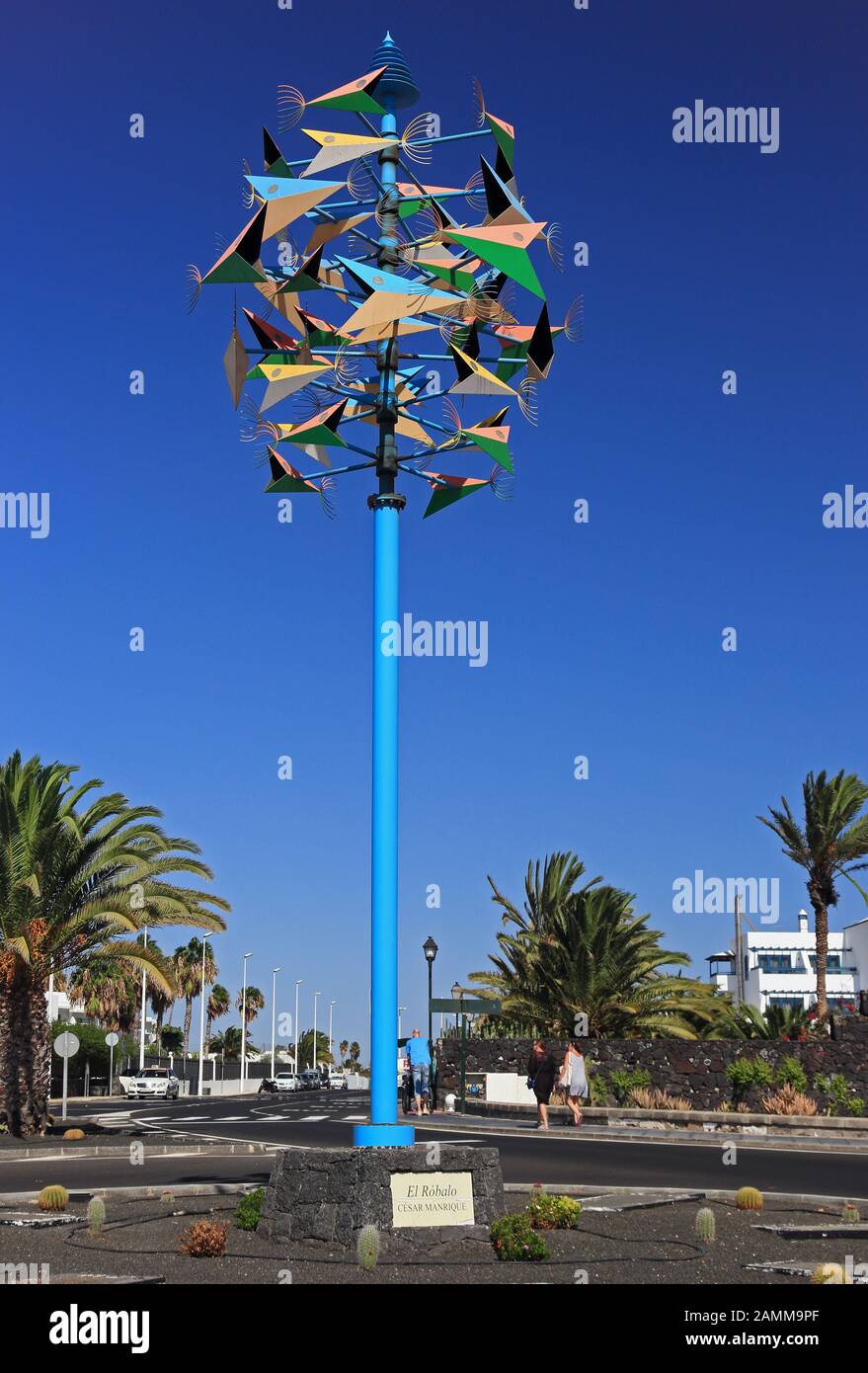 El Robalo, sculpture by Cesar Manrique, Puerto del Carmen, Lanzarote. Stock Photo