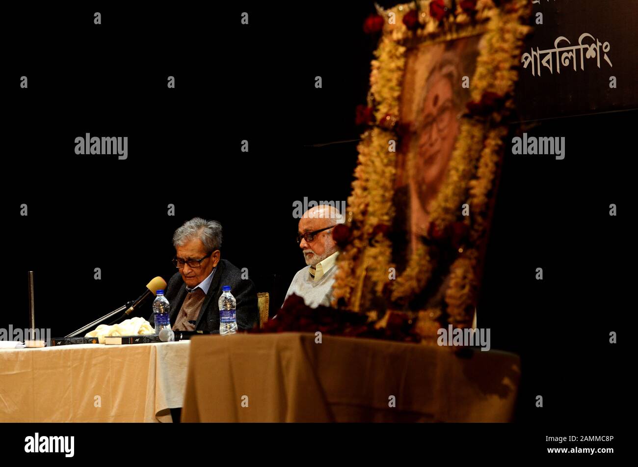 Kolkata India 13th Jan 2020 Nobel Laureate Amartya Sen Speaks During Noted Author Late Nabanita Deb Sen Memorial Lecture On The Occasion For Her 83rd Birthday At Rabindra Sadan In Kolkata Photo