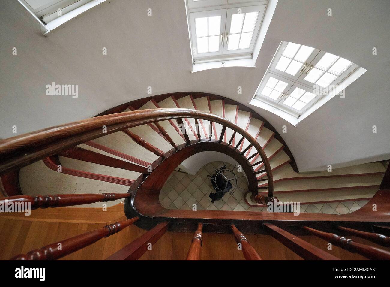 Staircase, 2017 will be a Thomas Mann Year in Bad Tölz. *6 June 1875 in Lübeck, † 12 August 1955 in Zurich, 'When I think of childhood, I think of Bad Tölz', Klaus Mann wrote in his book 'Kind dieser Zeit', exactly one hundred years ago the family gave up their 'manor house', as they lovingly called it, 'Don't walk on the edge of the lawn! - The Mann family and their country house in Bad Tölz 1908-1917' by Daniel Lang, 06.02.2017 [automated translation] Stock Photo