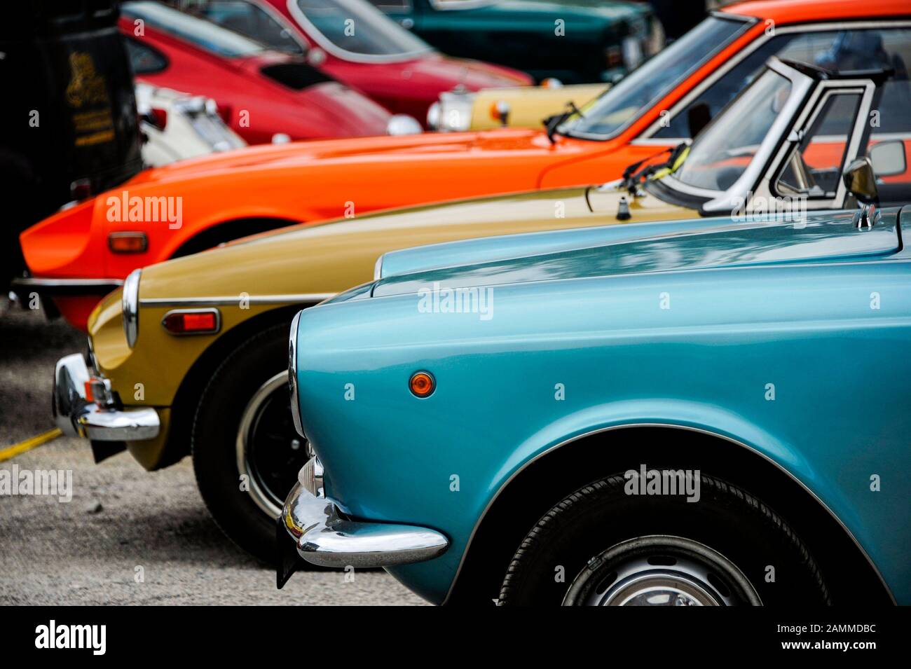 Vintage car show to mark the start of construction of the planned 'Motorworld Freimann' event trailer in the former repair shop between Maria-Probst-Strasse and Lilienthalallee. [automated translation] Stock Photo