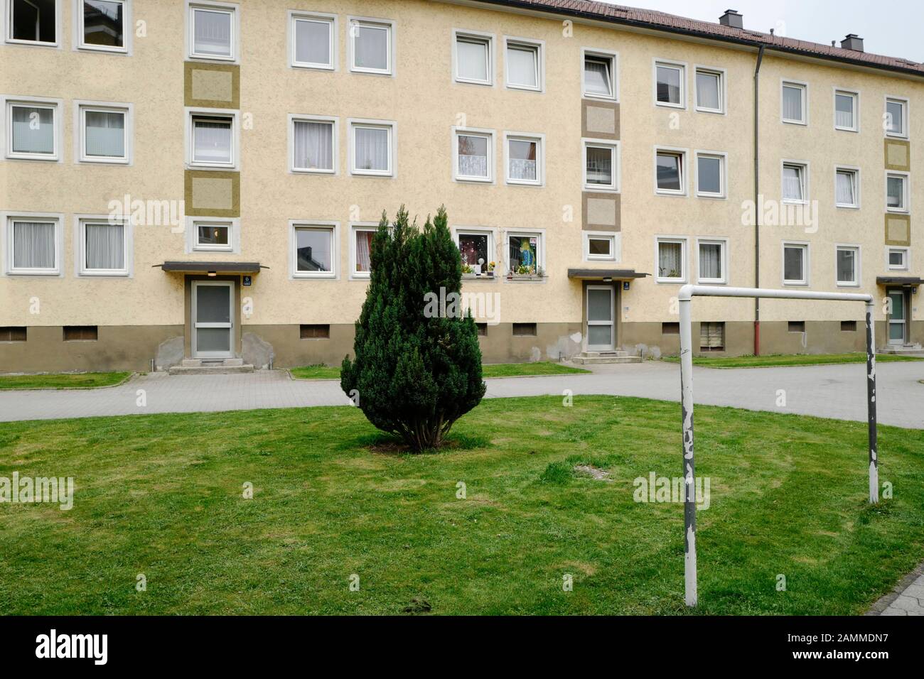 Older residential complex between Candidstrasse 2-14 and Krumplerstrasse in Untergiesing, which is affected by rent increases and conversion measures. [automated translation] Stock Photo