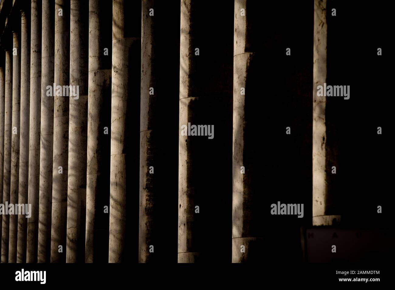 Columns on the facade of the Haus der Kunst in Munich. Paul Ludwig Troost was the architect of the museum building erected during the National Socialist era. [automated translation] Stock Photo