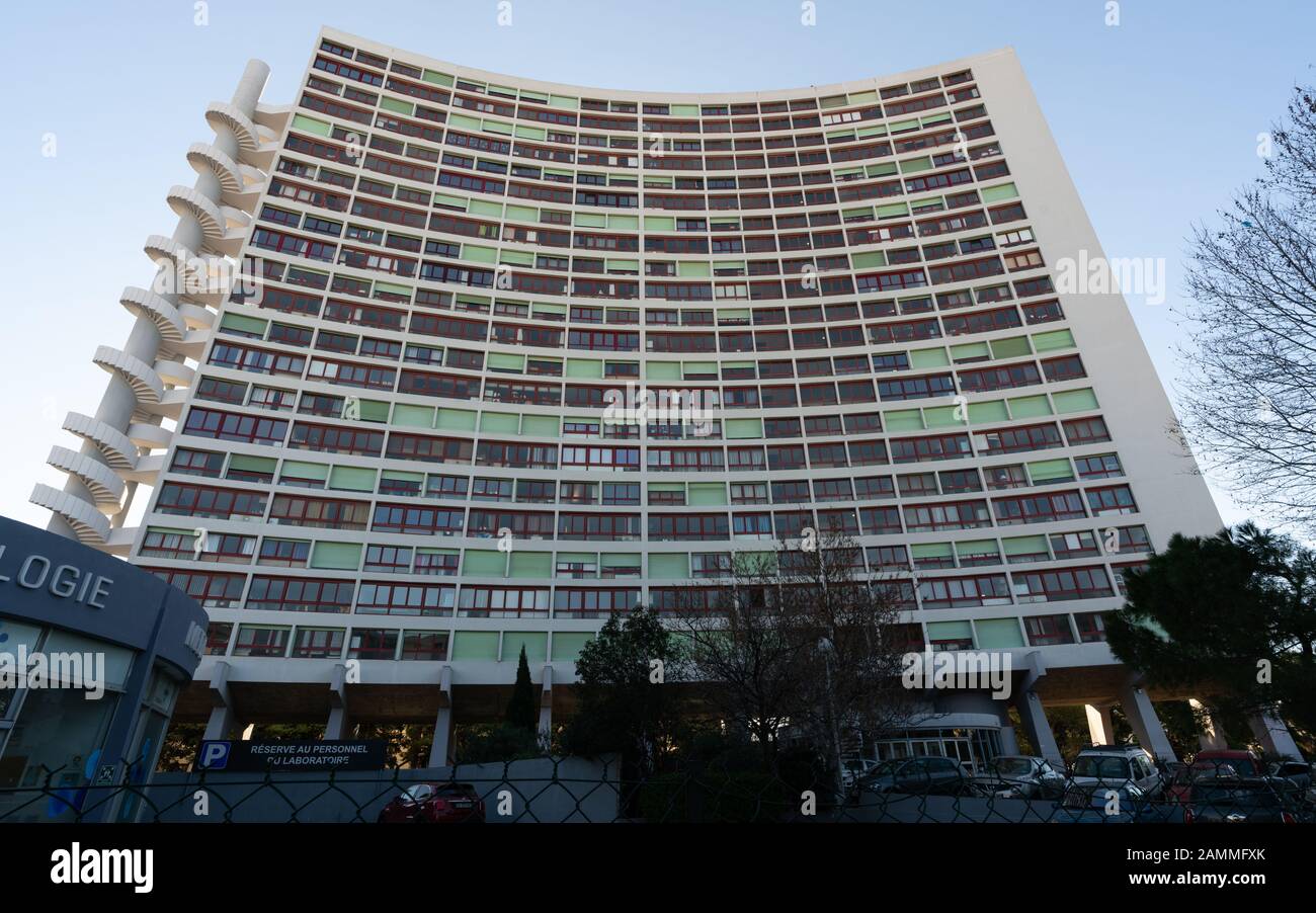 Marseille France, 28 December 2019 Le Brasilia building view a