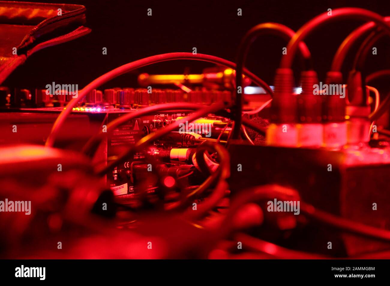 Cable spaghetti during the performance of the band "Melloflex" at the "Sound of Munich Now Festival" at the Munich Feierwerk. [automated translation] Stock Photo
