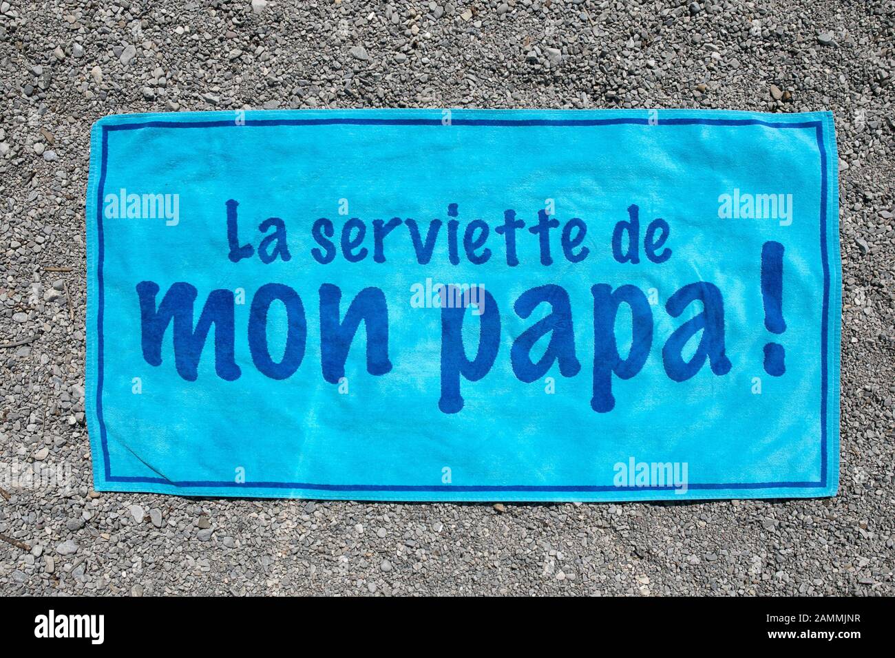 Bath towel on the shore of Lake Tegernsee [automated translation] Stock