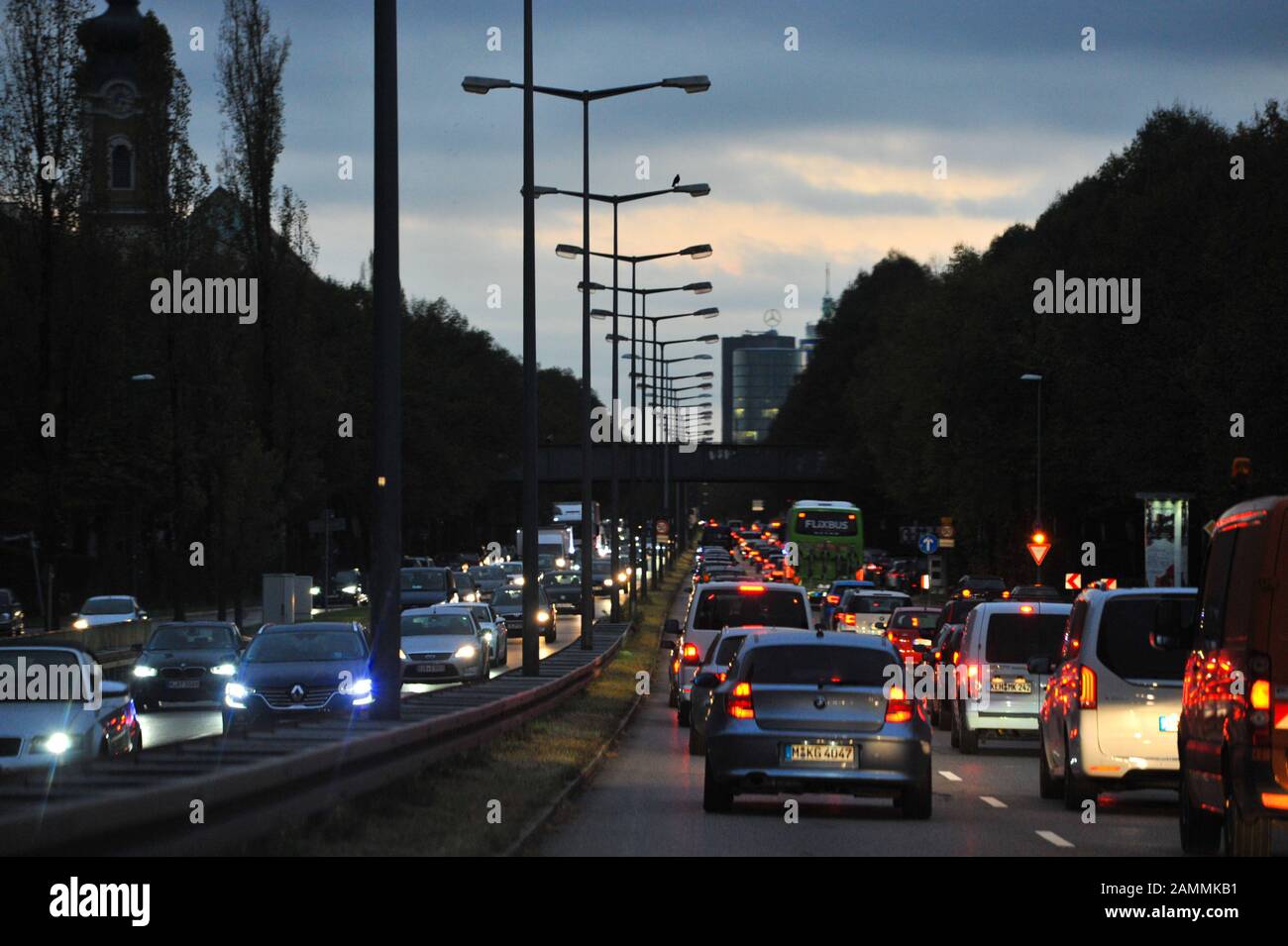 Traffic jam at the Mittlerer Ring near Landshuter Allee. [automated translation] Stock Photo