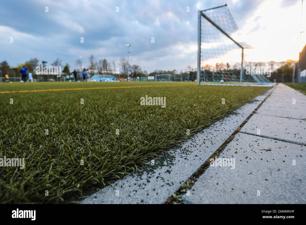 Training on the artificial turf pitch of the ASV Dachau youth sports facility on Gröbenrieder Straße. [automated translation] Stock Photo