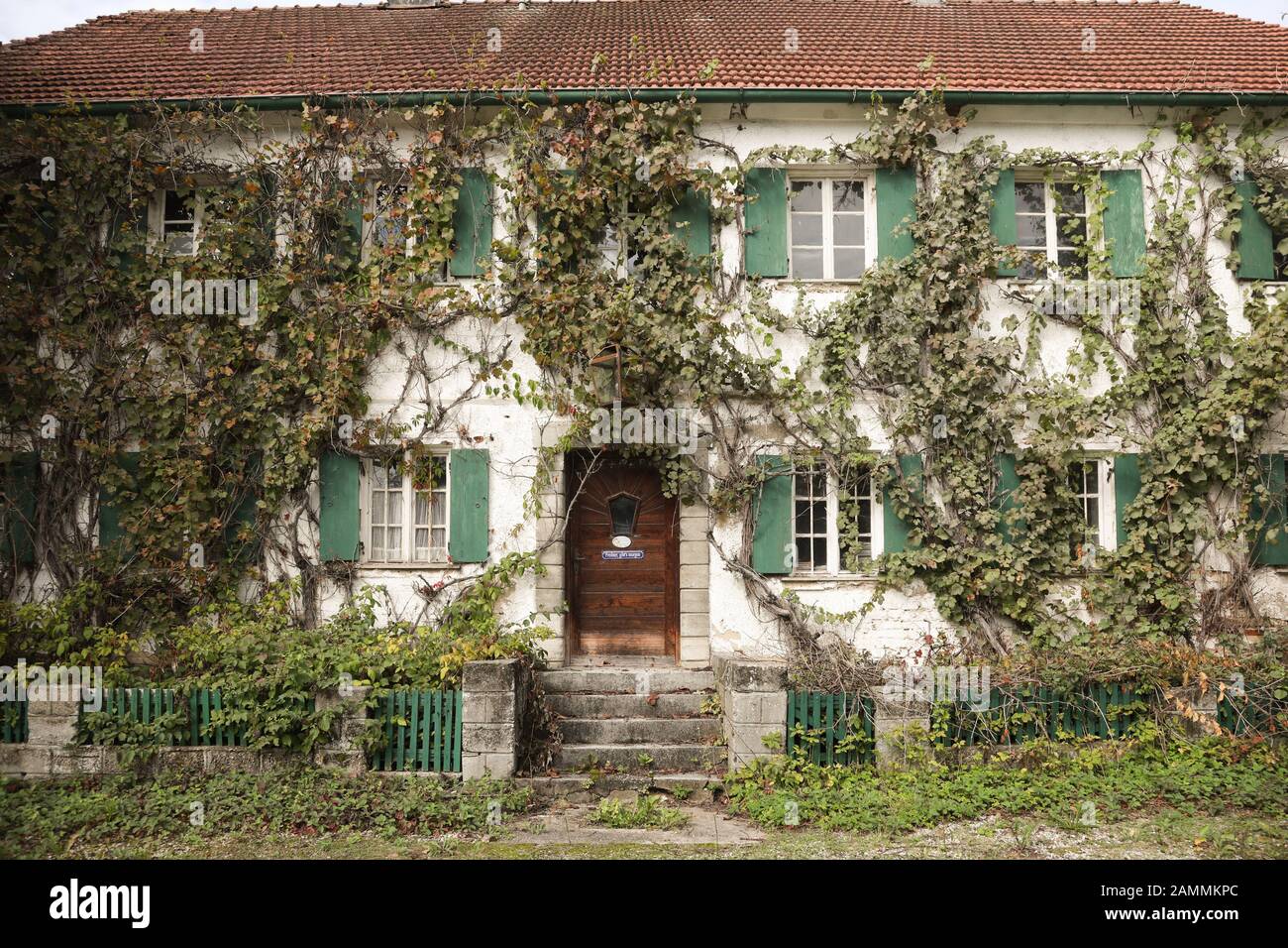 Old, overgrown estate at Schmidbergstraße 2 in Thalhausen. [automated translation] Stock Photo