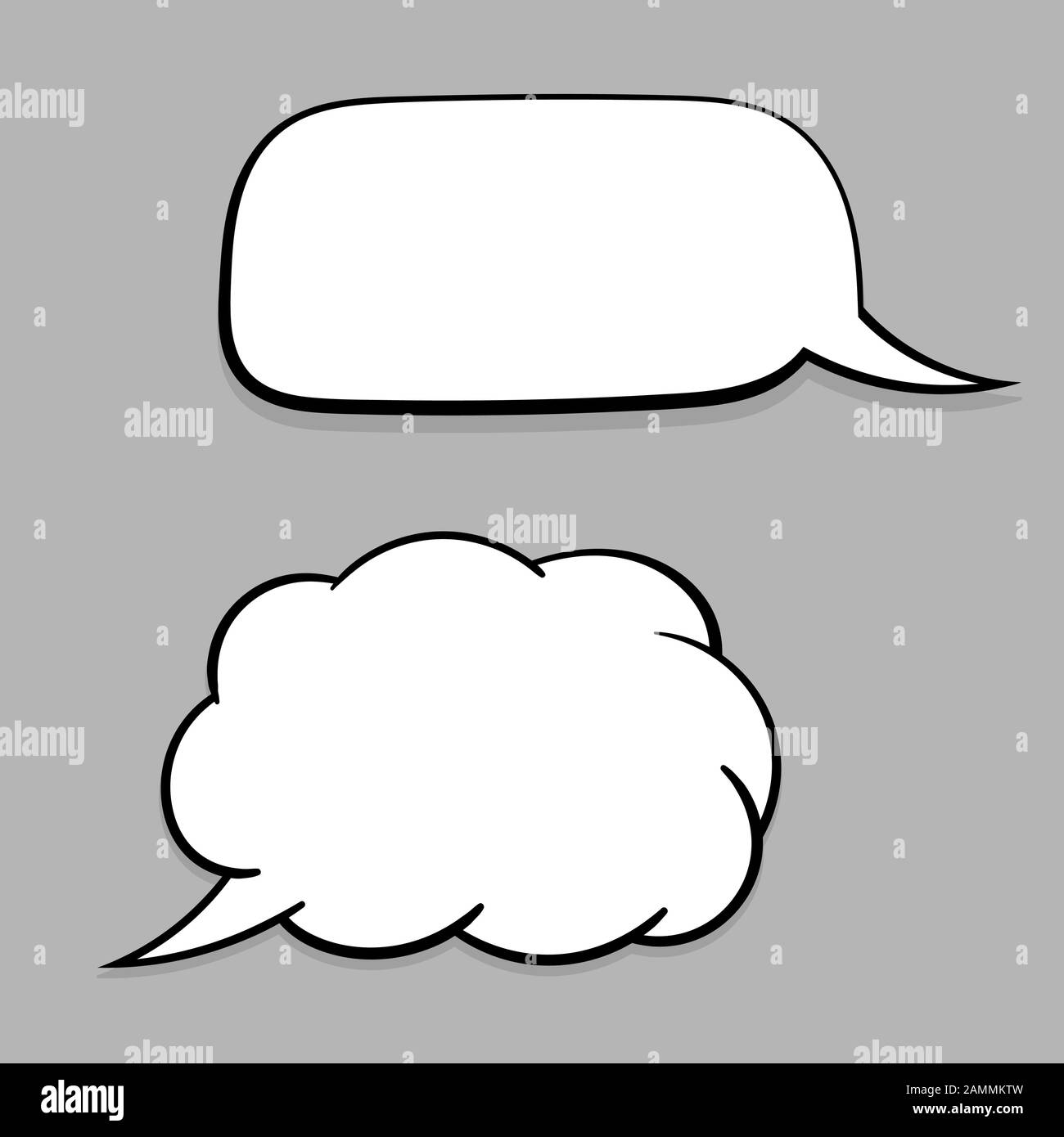 Speech bubbles set. White blank elements on gray background Stock ...