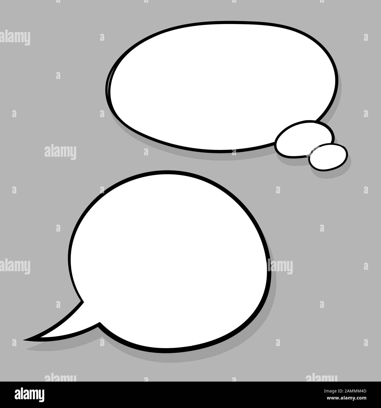 Speech bubbles set. White blank elements on gray background Stock ...
