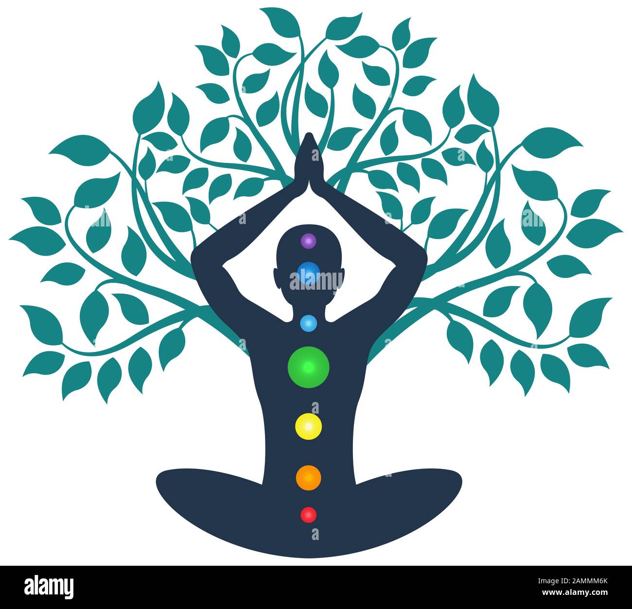 tree yoga logo Stock Photo - Alamy