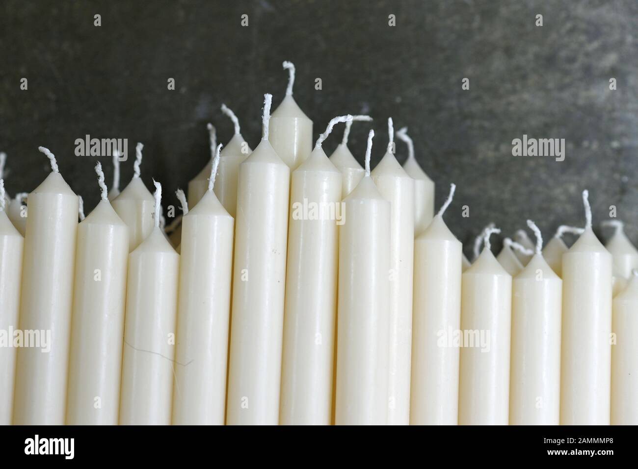 Candle production in the Bernhard Walter Fürst wax drawing workshop at  Uttingerstraße 18 in Sendling. In the picture candle blanks. [automated  translation] Stock Photo - Alamy