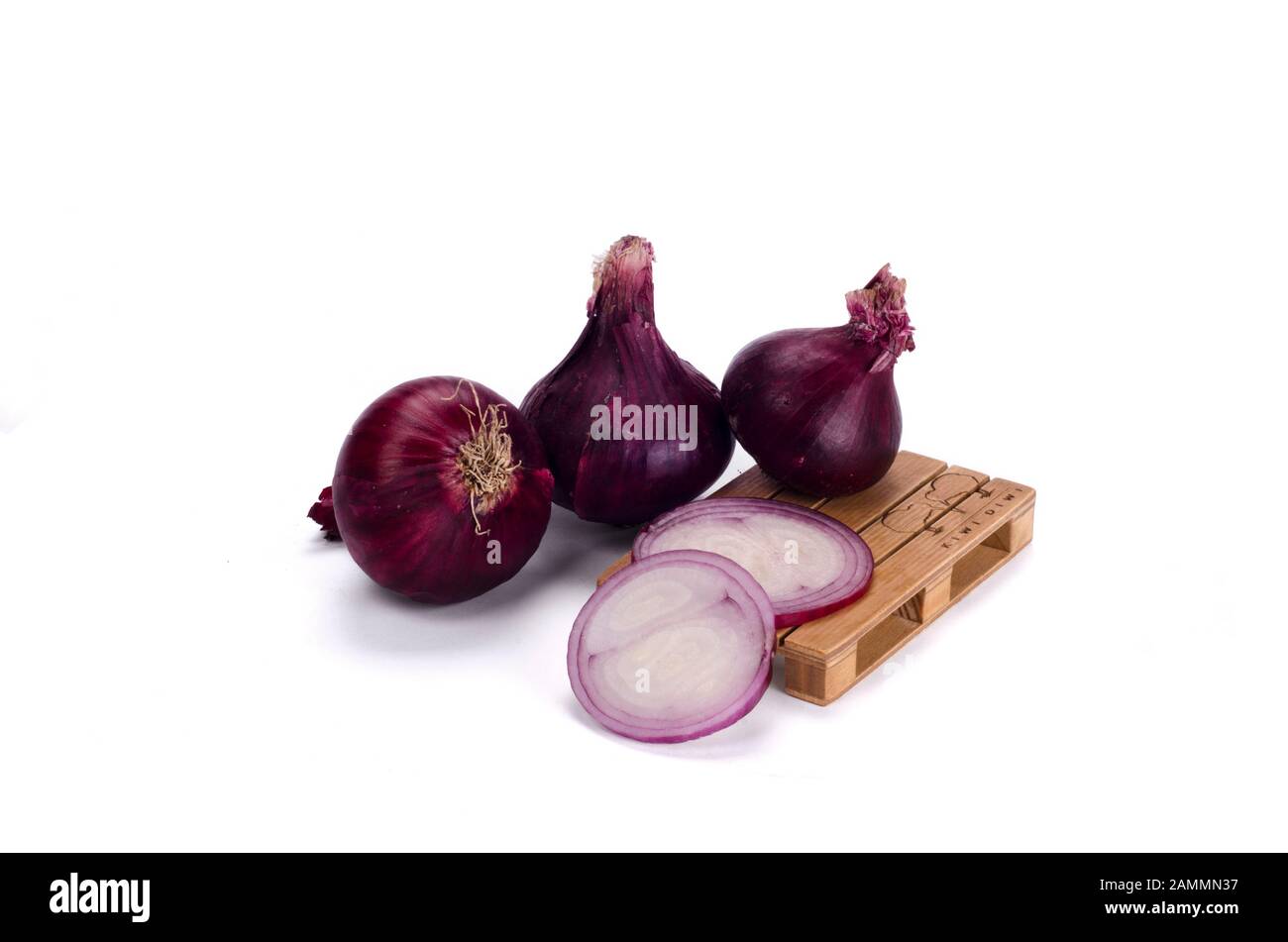 Red onion photo on a white background Stock Photo