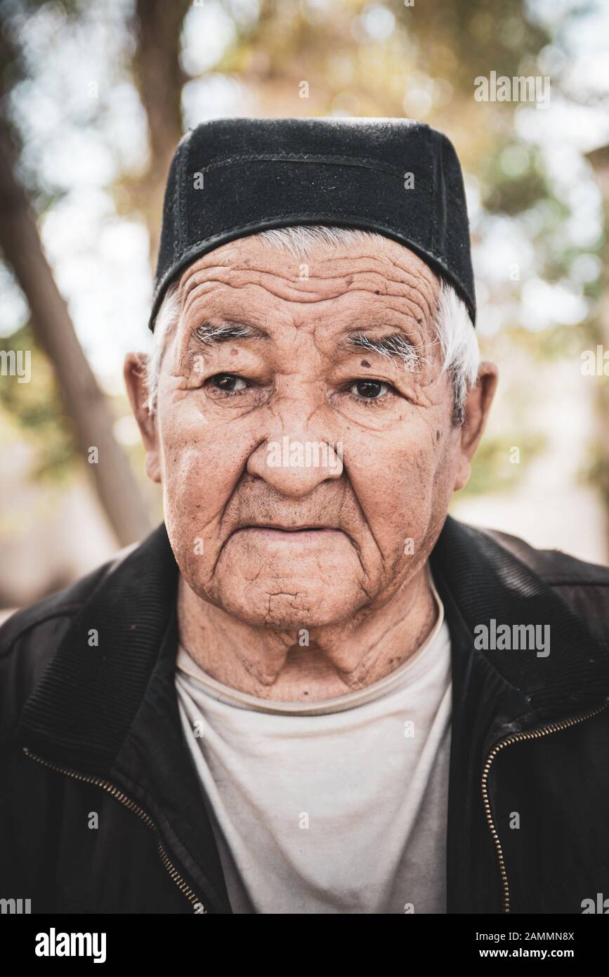 UZBEKISTAN, 2019: portrait of Uzbek people Stock Photo