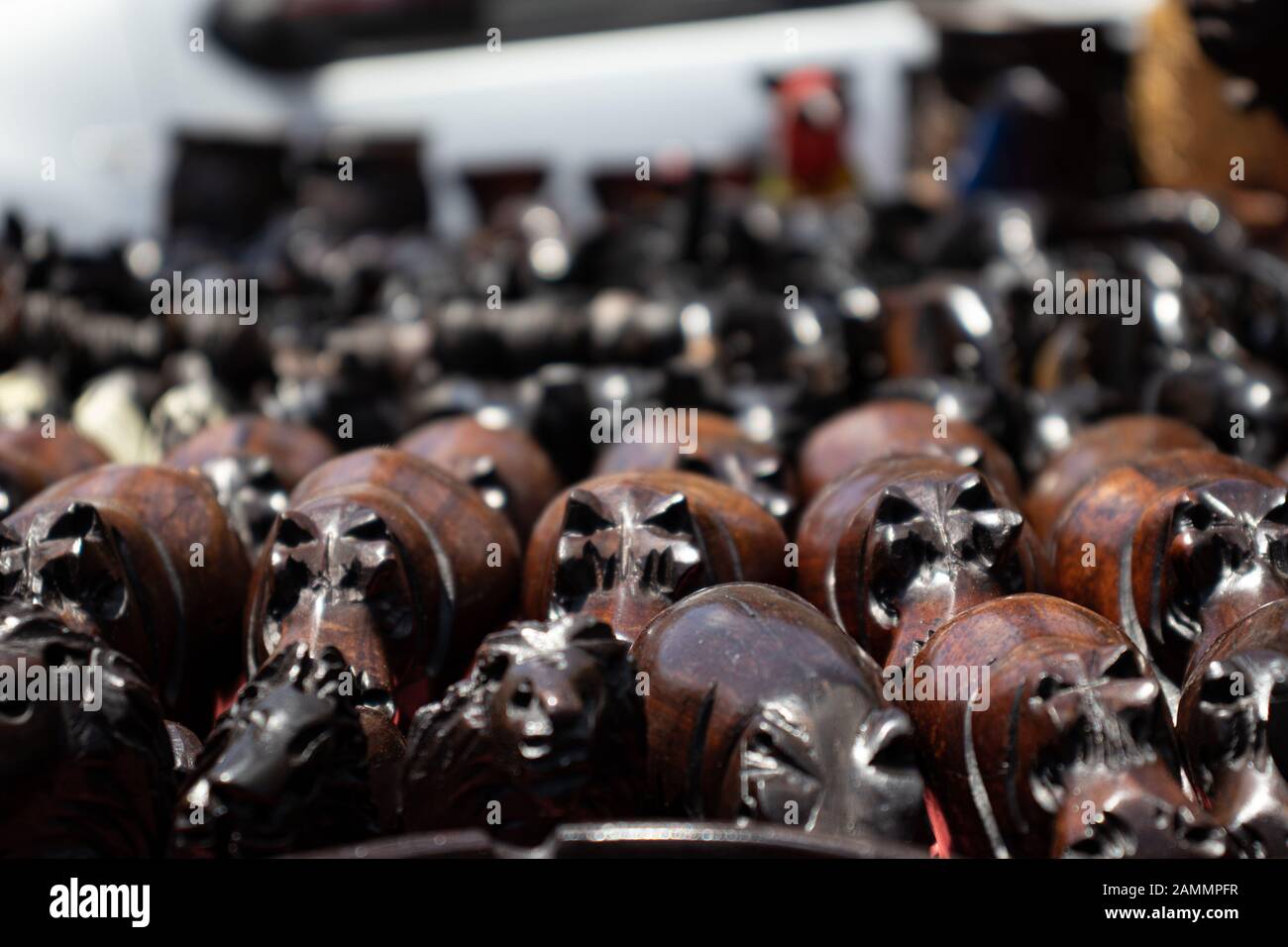 African arts and crafts merchants table at union buildings in Pretoria, South Africa Stock Photo