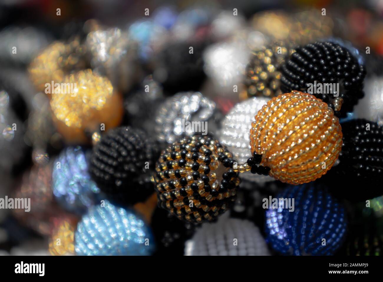 African arts and crafts merchants table at union buildings in Pretoria, South Africa Stock Photo