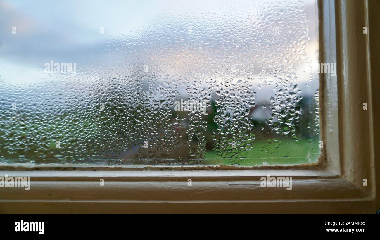 Condensation on a window pane Stock Photo Alamy