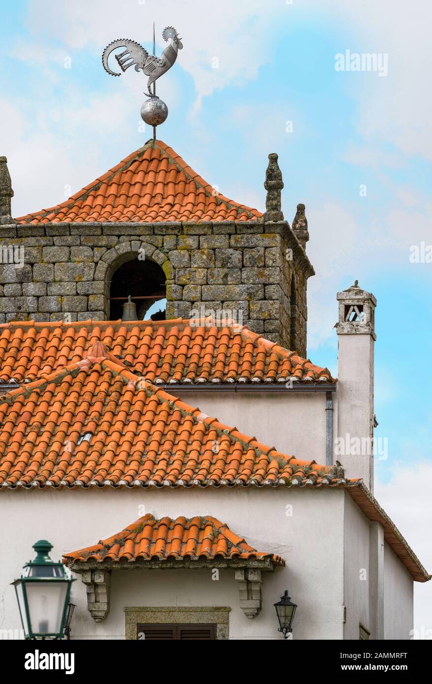 Roof with a rooster in Monsanto village, Portugal Stock Photo