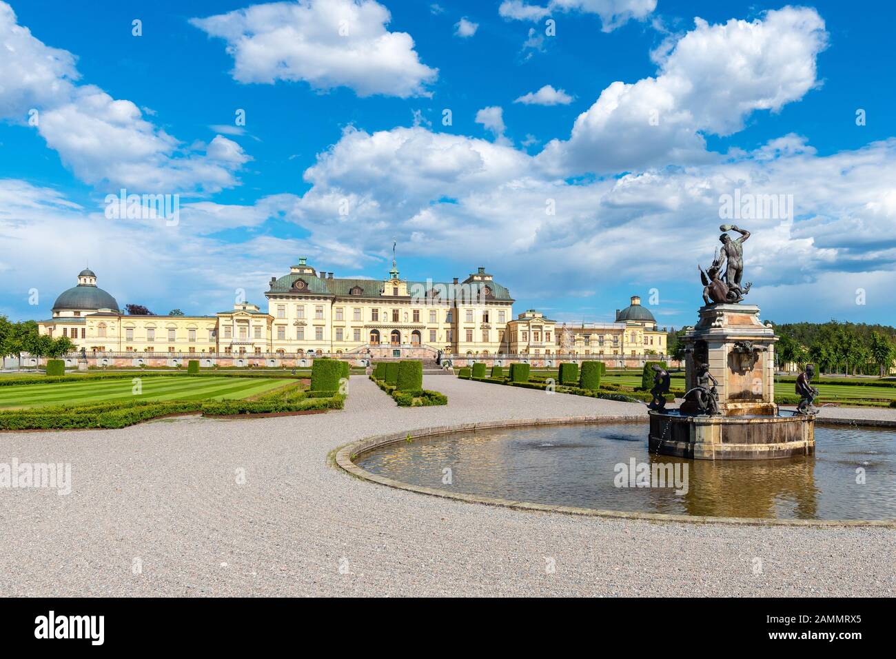 STOCKHOLM,SWEDEN-JULY14,2019: Scenic outdoor view of Drottningholm palace in summer season at Stockholm, Sweden, it is one of Sweden's Royal Palaces Stock Photo