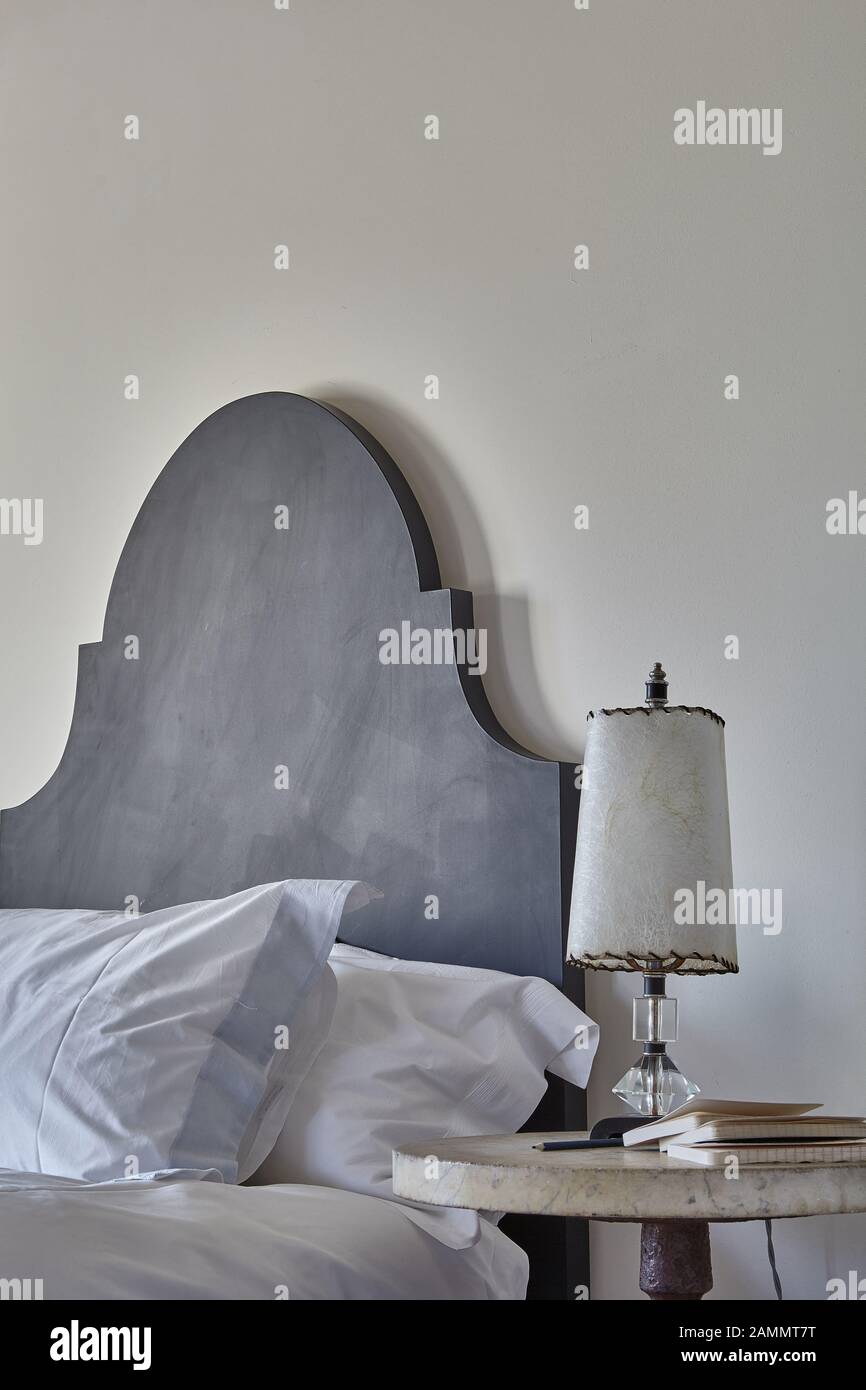 single bed with slate headboard Stock Photo Alamy