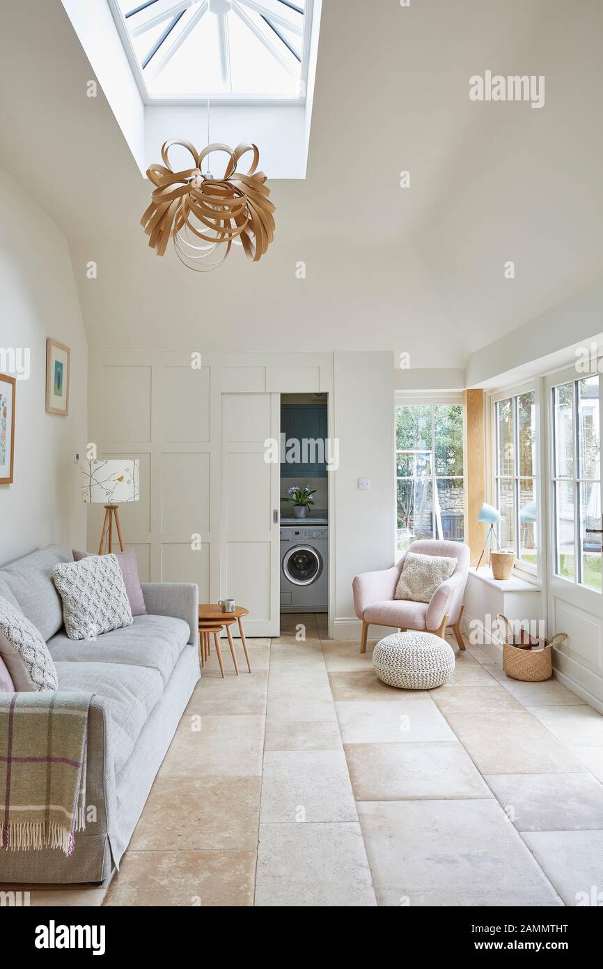 utility room, panelled wall Stock Photo