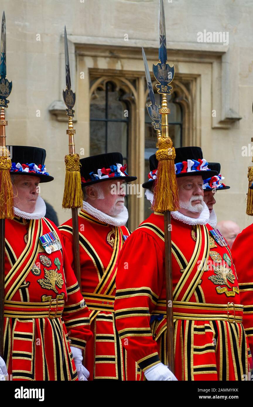 At the procession of garter knights to st chapel hires stock