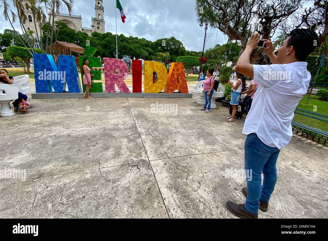 Plaza de la Independencia. Merida, Mexico. Stock Photo