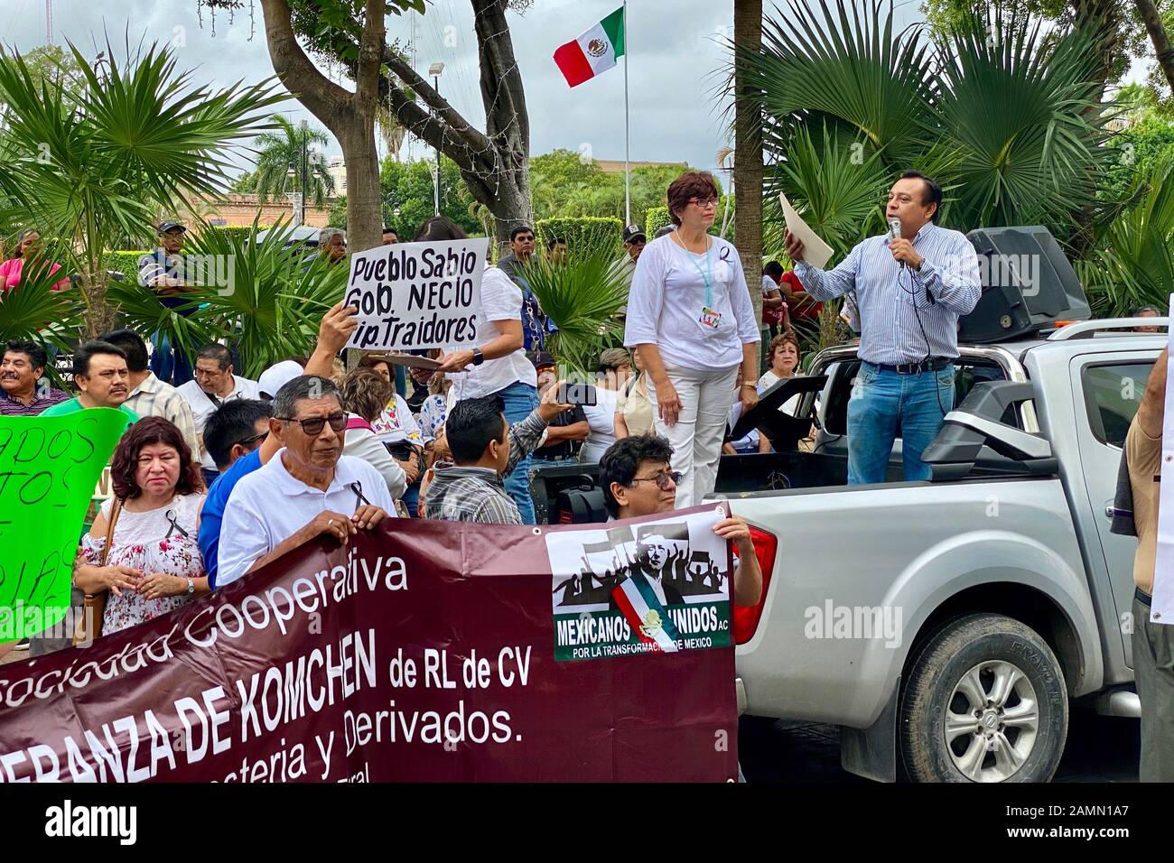 Protest rally. Merida, Mexico. Stock Photo