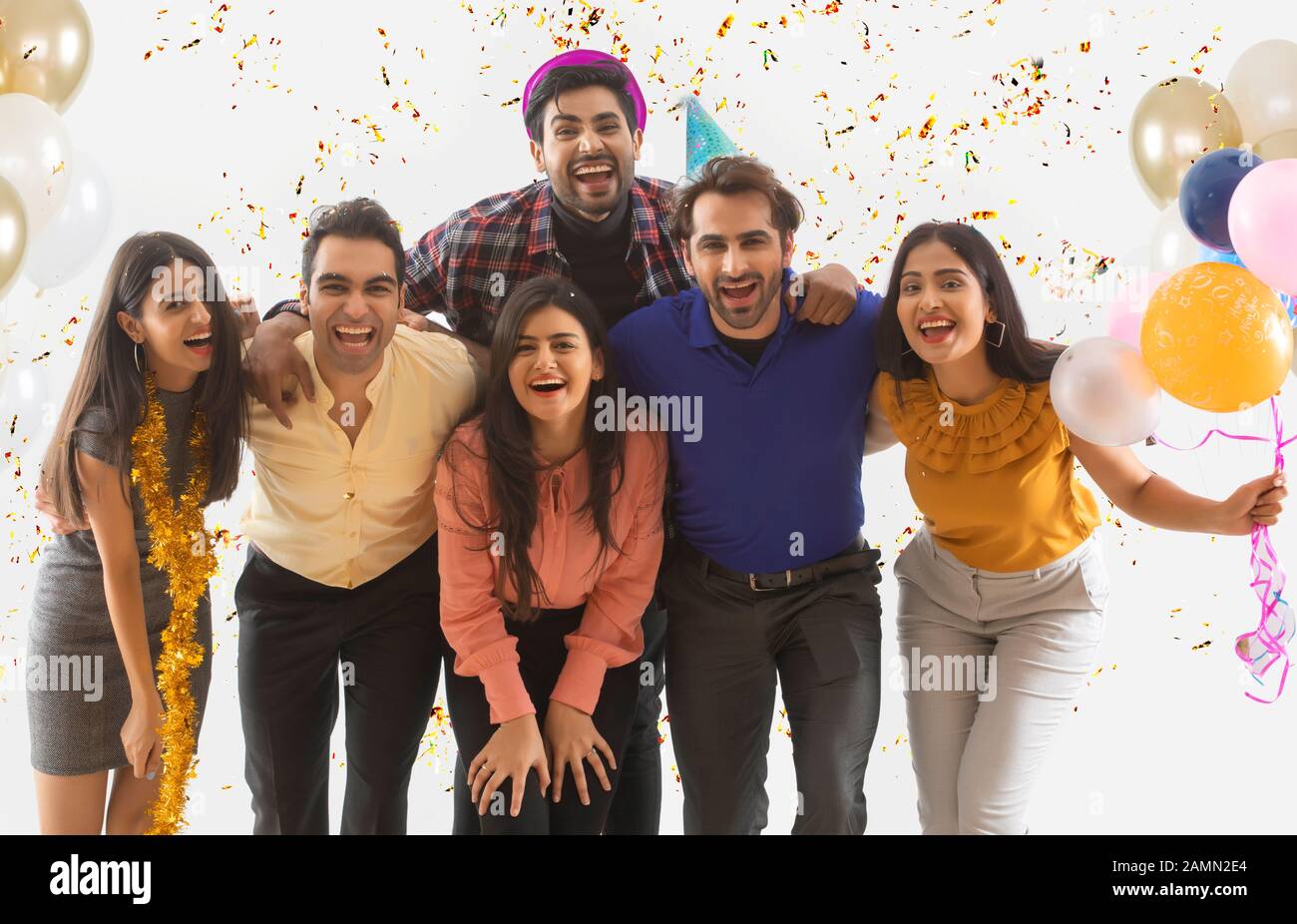 Group of friends having fun at a party. Stock Photo