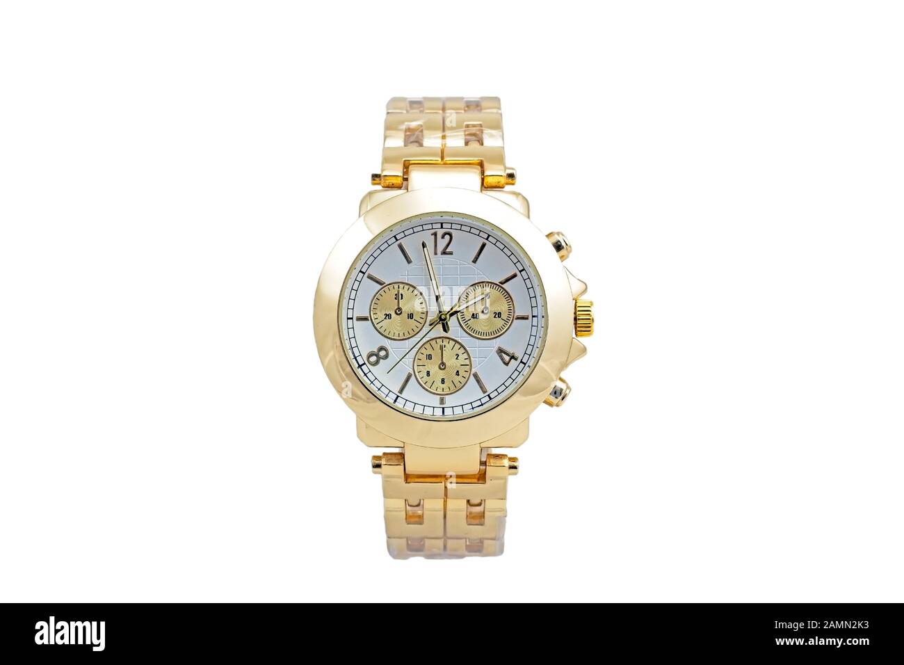 Mens gold watch white face clearance