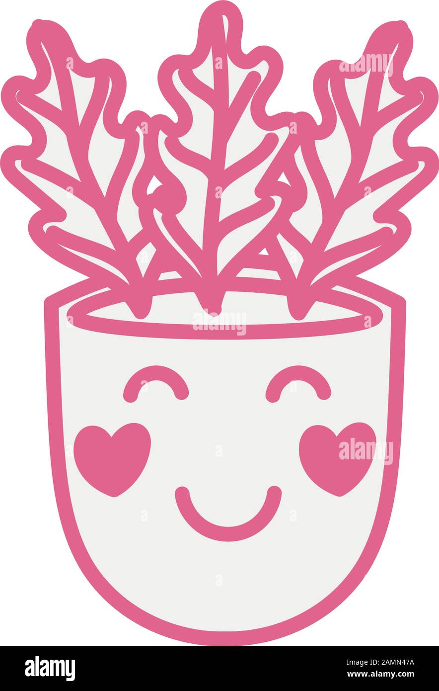 house plant in pot kawaii character Stock Vector Image & Art - Alamy