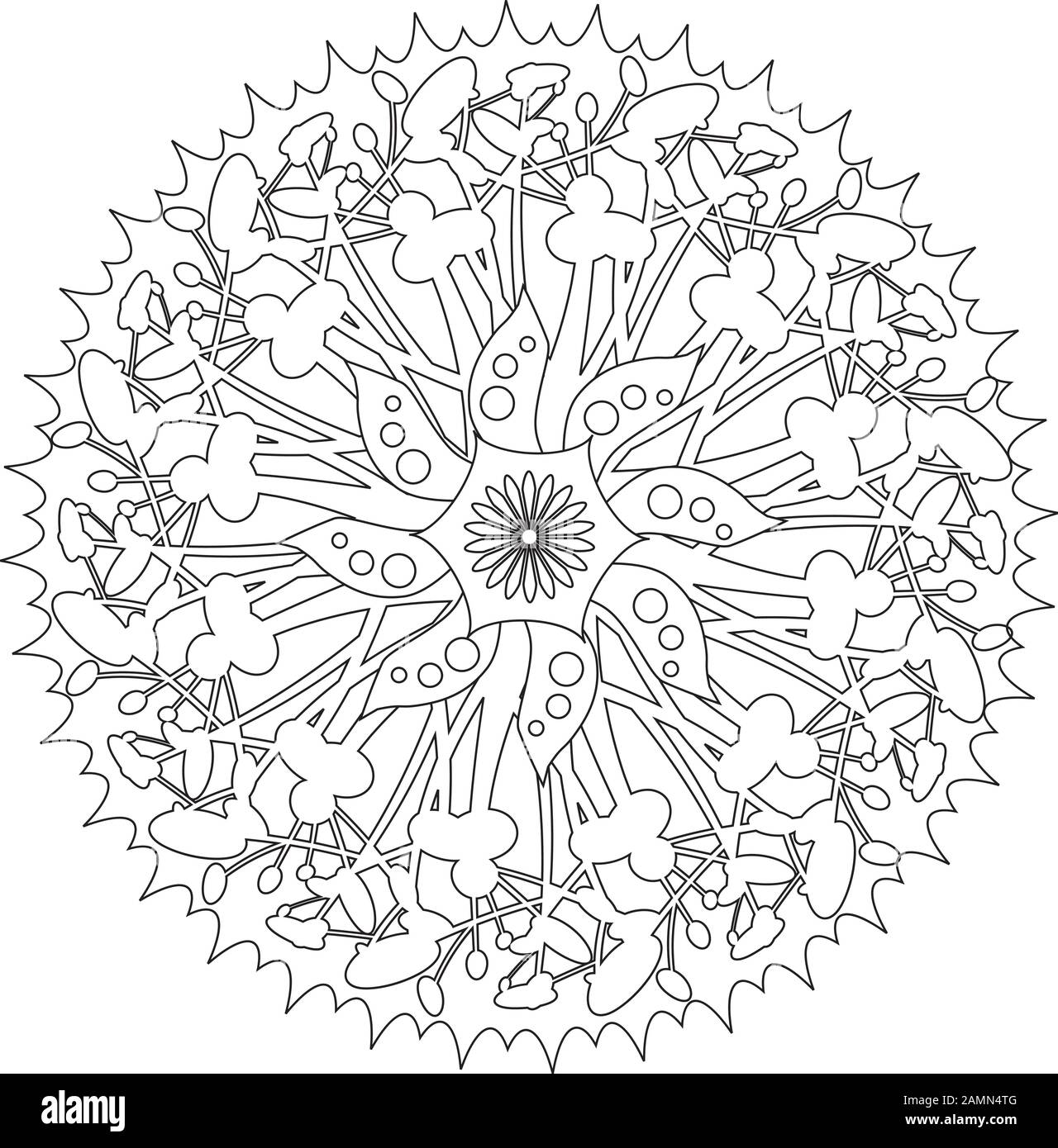 Mandala black and white hi-res stock photography and images - Alamy