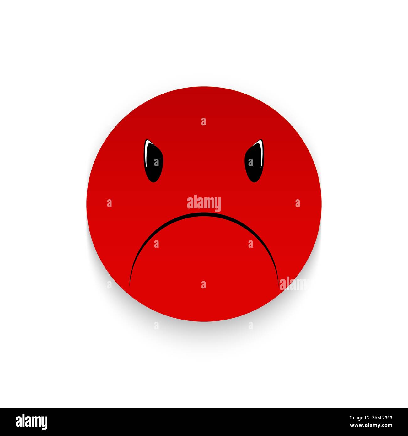 Angry emoji of red color isolated on white background Stock Photo