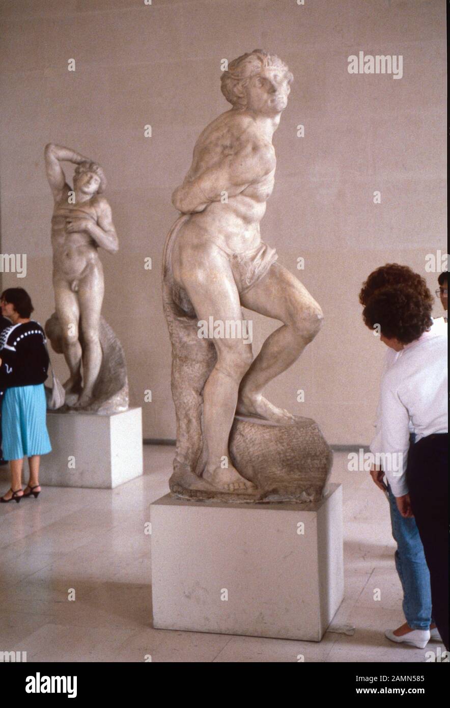 In the Louvre, Paris France in 1988 Stock Photo