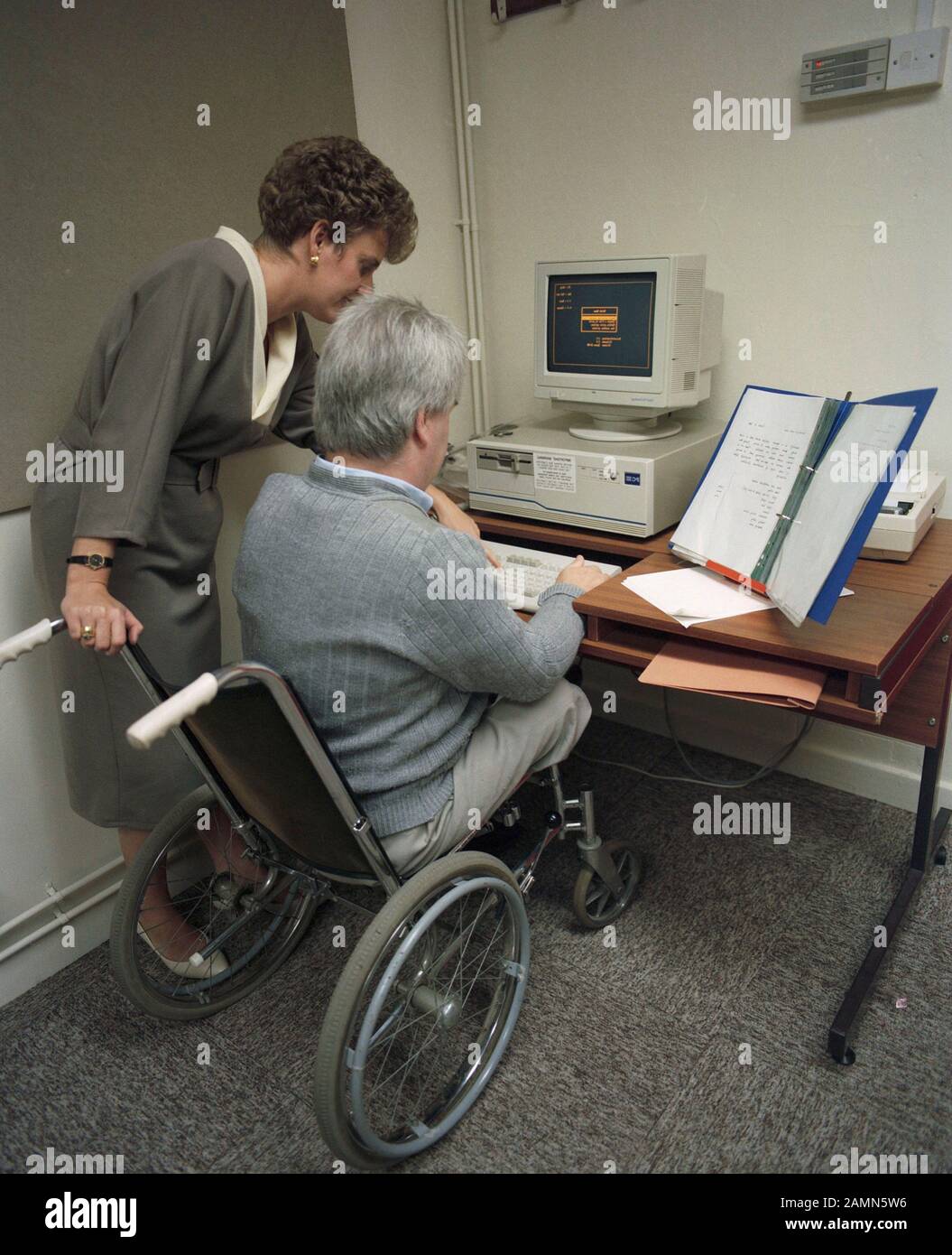 Training at a local authority centre in South Elmsall, Wakefield, West Yorkshire, Northern England, UK, in 1989 Stock Photo