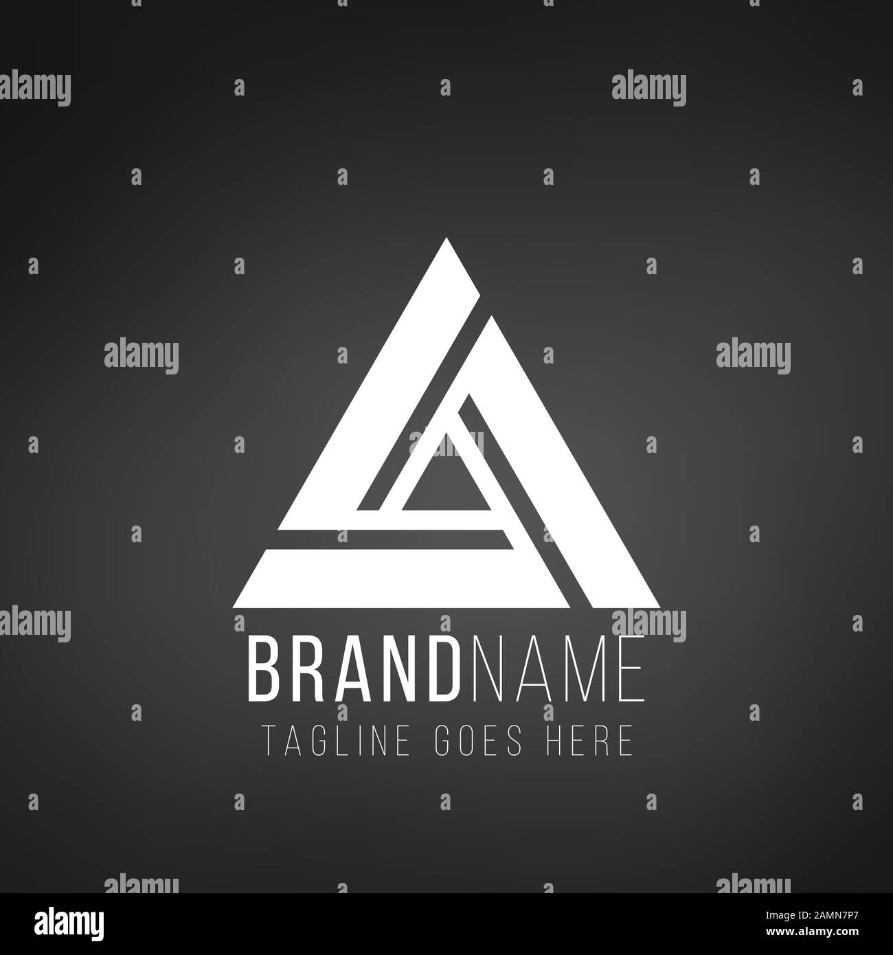 Geometric triangle logo design. business identity concept. Creative corporate template. Stock Vector illustration isolated on black background Stock Vector
