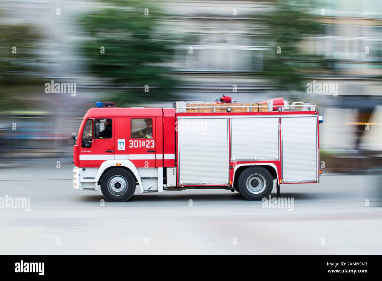 Fire Engine, Poland Stock Photo